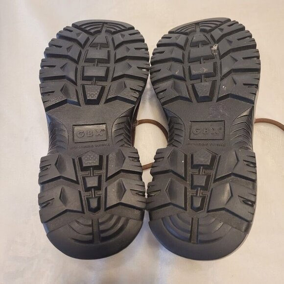 Vintage 90s GBX Cruz Oxford Shoes Men's Brown Leather Chunky Lace Up Sz 7 D - Picture 9 of 9